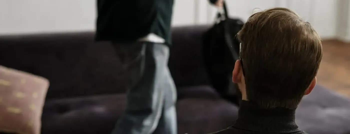 back of Man sat down