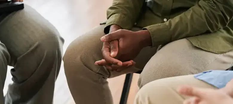 hands on knees