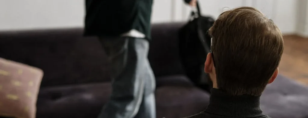 back of Man sat down