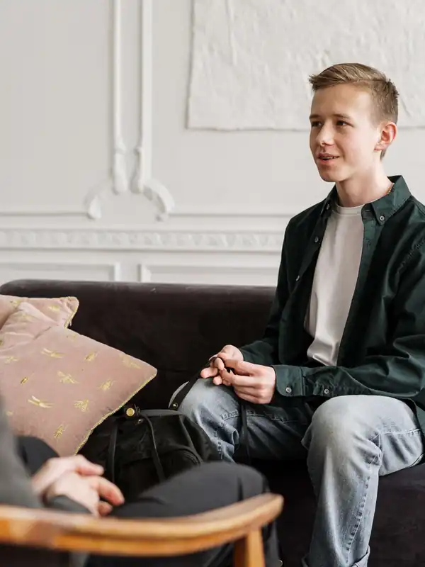 Man talking in therapy